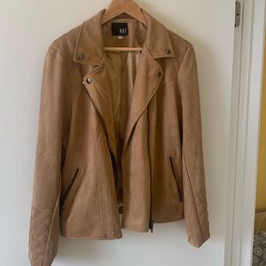 KUT From the Kloth Faux suede tan Moto Jacket XL